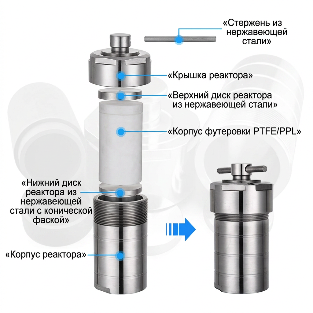 гидротермальный автоклав из тефлона