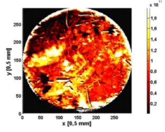 Результирующая карта относительной плотности бор-кислорода после нагрева